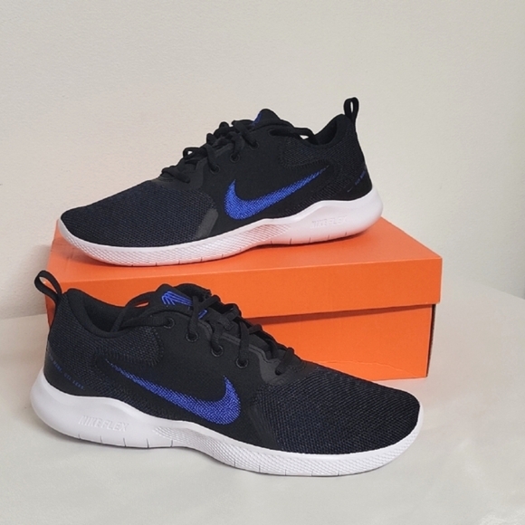 NIKE FLEX EXPERIENCE RN 10 RUNNING SHOES Sneakers in Black and Blue - Picture 1 of 6